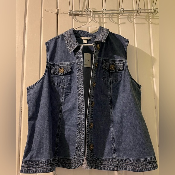 CJ BANKS Jean vest 3X NWOT - Picture 1 of 7